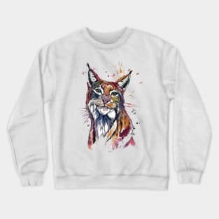 lynx watercolor Wild Crewneck Sweatshirt